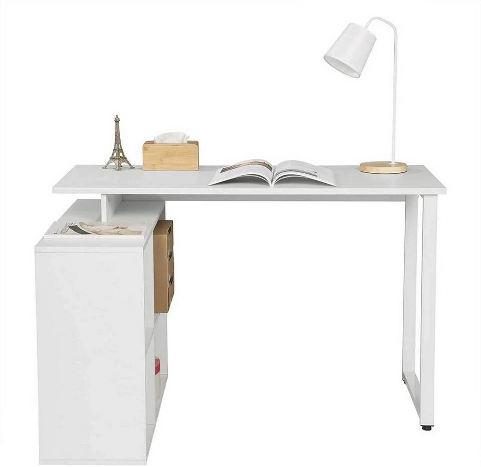 EUGAD Schreibtisch, mit Ablagen Holz 116x75x80cm Dunkelbuche Helleiche, Weiß 19 EUGAD Schreibtisch, mit Ablagen Holz 116x75x80cm Dunkelbuche Helleiche, Weiß – Bild 19