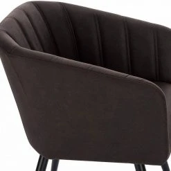 EUGAD Esszimmerstuhl, 2er-Set Polsterstuhl aus Stoffbezug mit Sesselförmigem Gepolstertem Sitz Dunkelbraun Grau -Eugad Möbel Einkaufen e58e9fab 7aaf 56bb 8bda a07fb4e13f95