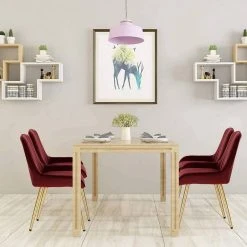 EUGAD Esszimmerstuhl, 4 Stücke Retro Küchenstuhl Sitzfläche aus Samt mit Metallbeine Dunkelgrün Bordeaux, Dunkelgrau, Dunkelgr&uuml;n, Hellgrau, Rosa, Schwarz -Eugad Möbel Einkaufen e71c9cf2 7cc0 5178 99e2 e3ed4c244823