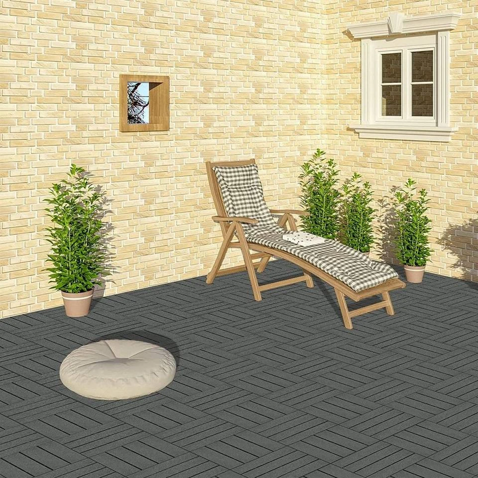 EUGAD WPC-Fliesen, 22 Stück WPC Terrassenfliesen in T-Form 30x30cm Dunkelgrau Anthrazit, Braun, Hellgrau 18 EUGAD WPC-Fliesen, 22 Stück WPC Terrassenfliesen in T-Form 30x30cm Dunkelgrau Anthrazit, Braun, Hellgrau – Bild 18