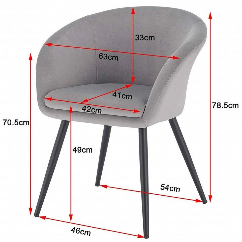 EUGAD Esszimmerstuhl, mit Armlehne, Retro Design, Samt, Metall Dunkelgrau Hellgrau, Schwarz 16 EUGAD Esszimmerstuhl, mit Armlehne, Retro Design, Samt, Metall Dunkelgrau Hellgrau, Schwarz – Bild 16