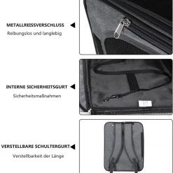 EUGAD Tiertransporttasche bis 8,00 kg, Katzenrucksack & Katzentragetasche Hunderucksack Hundetragetasche Haustiertasche Faltbare Transporttasche Reisetasche Traglast Oxford Dunkelgrau 45x25x35cm -Eugad Möbel Einkaufen e8948b6f 704b 4756 9b3c 74a48b8aef55