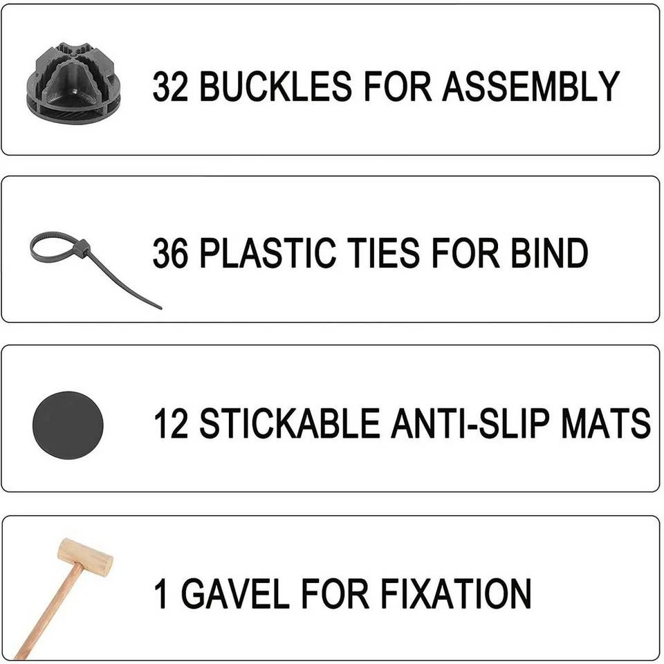 EUGAD Freigehege, DIY 16 Platten Schwarz Laufstall Kleintiere Schwarz 109x109x39cm 7 EUGAD Freigehege, DIY 16 Platten Schwarz Laufstall Kleintiere Schwarz 109x109x39cm – Bild 7