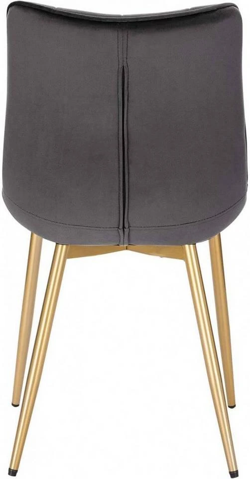 EUGAD Esszimmerstuhl, 4er-Set Küchenstühle Wohnzimmerstuhl mit Rückenlehne, Samt Sitzfläche, Gold Beine Grau Dunkelgrün, Rosa, Schwarz 5 EUGAD Esszimmerstuhl, 4er-Set Küchenstühle Wohnzimmerstuhl mit Rückenlehne, Samt Sitzfläche, Gold Beine Grau Dunkelgrün, Rosa, Schwarz – Bild 5