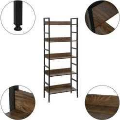 EUGAD Bücherregal, 1-tlg., Standregal, Küchenregal, 5 offenen Regalebenen, MDF, Metall, Schwarz Marmor Golden-Wei&szlig;er Marmor, Vintage -Eugad Möbel Einkaufen ea6799b6 a1c9 55c7 b745 cfb7c42cb4ca