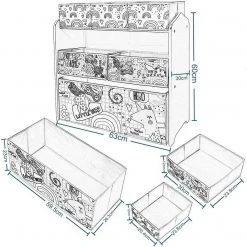 EUGAD Bücherregal, Kinder Aufbewahrungsregal Spielzeugregal Bücherregal Spielzeugkiste Kinderkommode Kindermöbel 3 Schichten mit 6 Kisten aus MDF Rosa -Eugad Möbel Einkaufen eac341ba 76db 5d16 9d32 ee5ecd2440f9