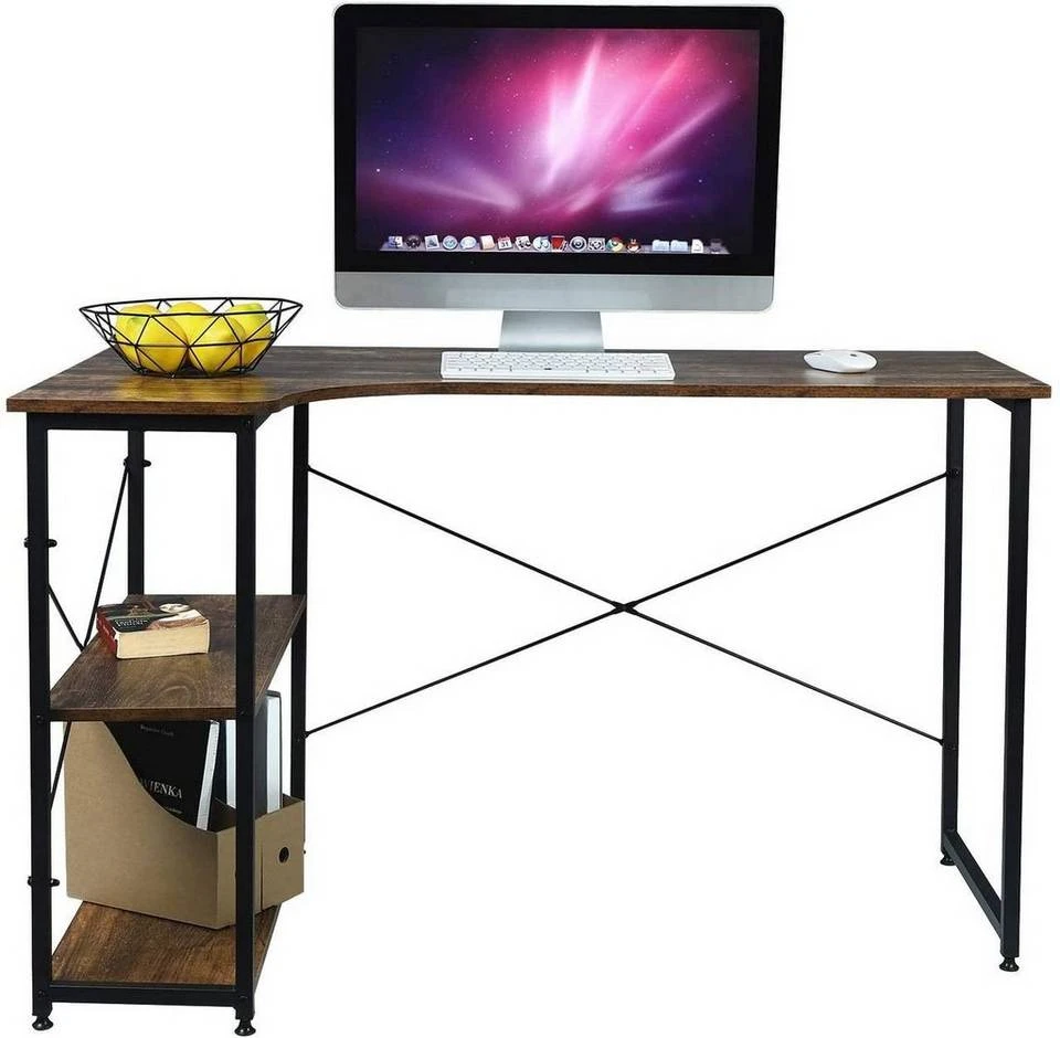 EUGAD Schreibtisch, PC-Tisch Bürotisch Arbeitstisch mit Bücherregal Holz 120x74x71,5 cm Hell Eiche Holz Vintage, Weiß+Hell Eiche 11 EUGAD Schreibtisch, PC-Tisch Bürotisch Arbeitstisch mit Bücherregal Holz 120x74x71,5 cm Hell Eiche Holz Vintage, Weiß+Hell Eiche – Bild 11