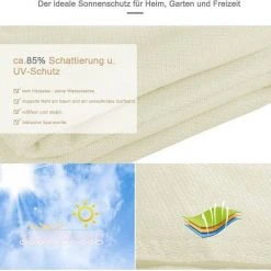 EUGAD Sonnensegel »0207ZYF«, Sonnenschutz 200g/m² HDPE Wetterschutz Creme -Eugad Möbel Einkaufen ebce8919 f412 5ca8 bd0c 777e90730847