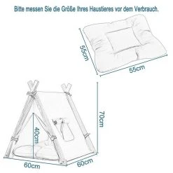 EUGAD Tierhaus, Tipi Hundezelt Katzenzelt 45x55x45cm Kätzchen Chihuahua Havaneser Kaninchen mit Kissen abnehmbar waschbar faltbar Weiß -Eugad Möbel Einkaufen ec82a800 9e0e 464f b0d2 1f8594a2ee8e