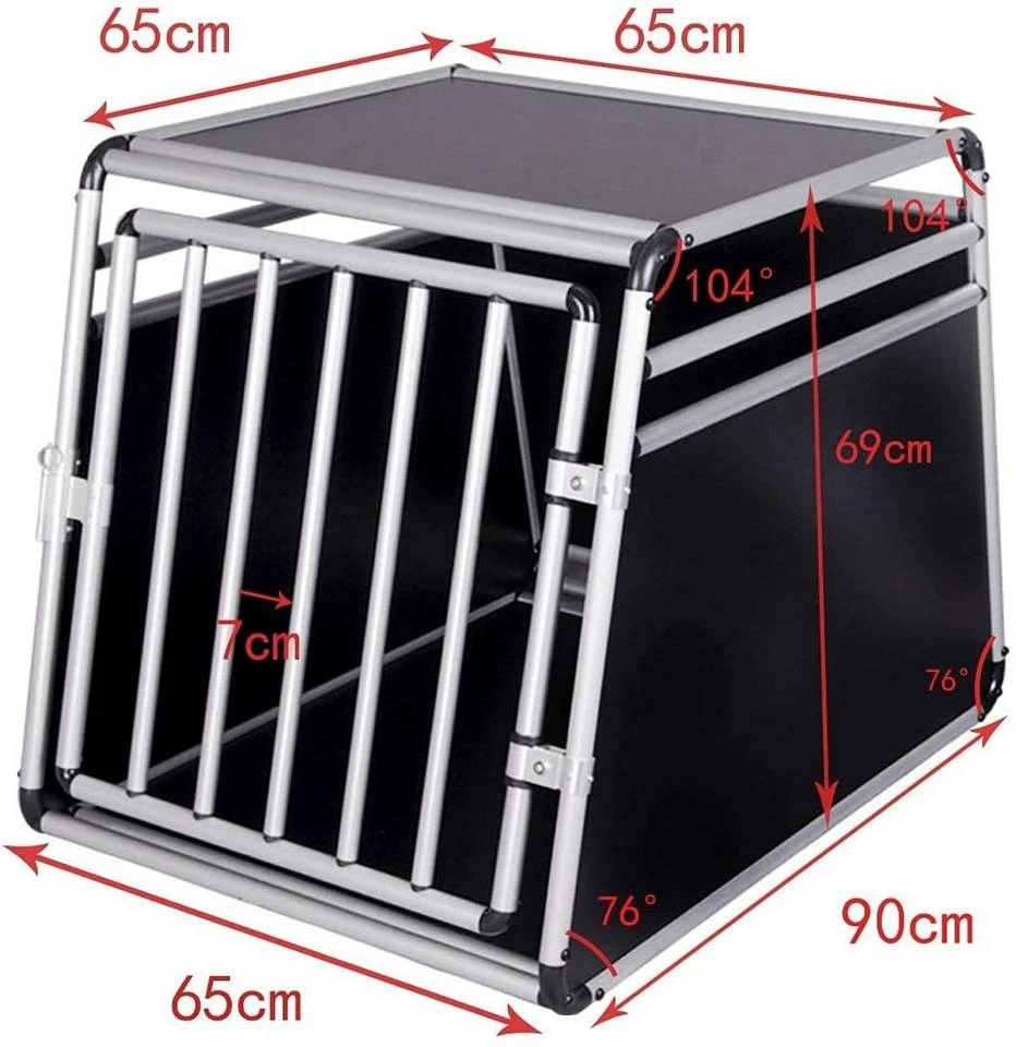 EUGAD Tiertransportbox, Hundetransportbox Alu Hundebox Reisebox Autobox für Husky Samojede Weimaraner Labrador Golden Retriever 90 x 65 x 69 cm XXL Schwarz Grau 11 EUGAD Tiertransportbox, Hundetransportbox Alu Hundebox Reisebox Autobox für Husky Samojede Weimaraner Labrador Golden Retriever 90 x 65 x 69 cm XXL Schwarz Grau – Bild 11