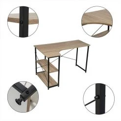 EUGAD Schreibtisch, PC-Tisch Bürotisch Arbeitstisch mit Bücherregal Holz 120x74x71,5 cm Hell Eiche Holz Vintage, Weiß+Hell Eiche 25 EUGAD Schreibtisch, PC-Tisch Bürotisch Arbeitstisch mit Bücherregal Holz 120x74x71,5 cm Hell Eiche Holz Vintage, Weiß+Hell Eiche -Eugad Möbel Einkaufen ed67830f 1d8c 513e bd36 4e914387ba49