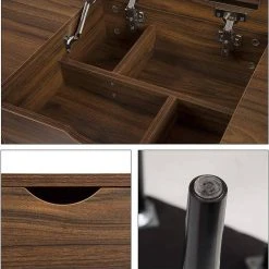 EUGAD Schminktisch, mit Aufklappbarem Spiegel, Schreibtisch mit 2 Schubladen, 100x40x75cm(L*B*H), Kosmetiktisch Computertisch mit große Tischplatte Eiche Wei&szlig; -Eugad Möbel Einkaufen ee60a21c 5fe7 5fe1 8ec0 dcbfc9191c79