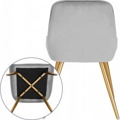 EUGAD Esszimmerstuhl (2 Stück), Küchenstuhl Wohnzimmerstuhl Sitzfläche aus Samt mit Metallbeine,Stuhl für Esszimmer Wohnzimmer Küche, Hellgrau Bordeaux, Dunkelgrau, Dunkelgrün, Rosa -Eugad Möbel Einkaufen ee6fd226 32bd 536a a1c1 e71aad96eb20