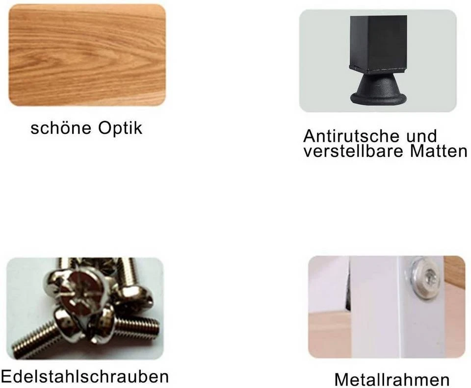 EUGAD Schreibtisch, Bürotisch mit Ablage Holz Stahl 120x64x120cm (BxTxH) Hell Eiche+schwarz Dunkel Buche-Schwarz, Hell Eiche-Schwarz, Hell Eiche-Weiß 5 EUGAD Schreibtisch, Bürotisch mit Ablage Holz Stahl 120x64x120cm (BxTxH) Hell Eiche+schwarz Dunkel Buche-Schwarz, Hell Eiche-Schwarz, Hell Eiche-Weiß – Bild 5