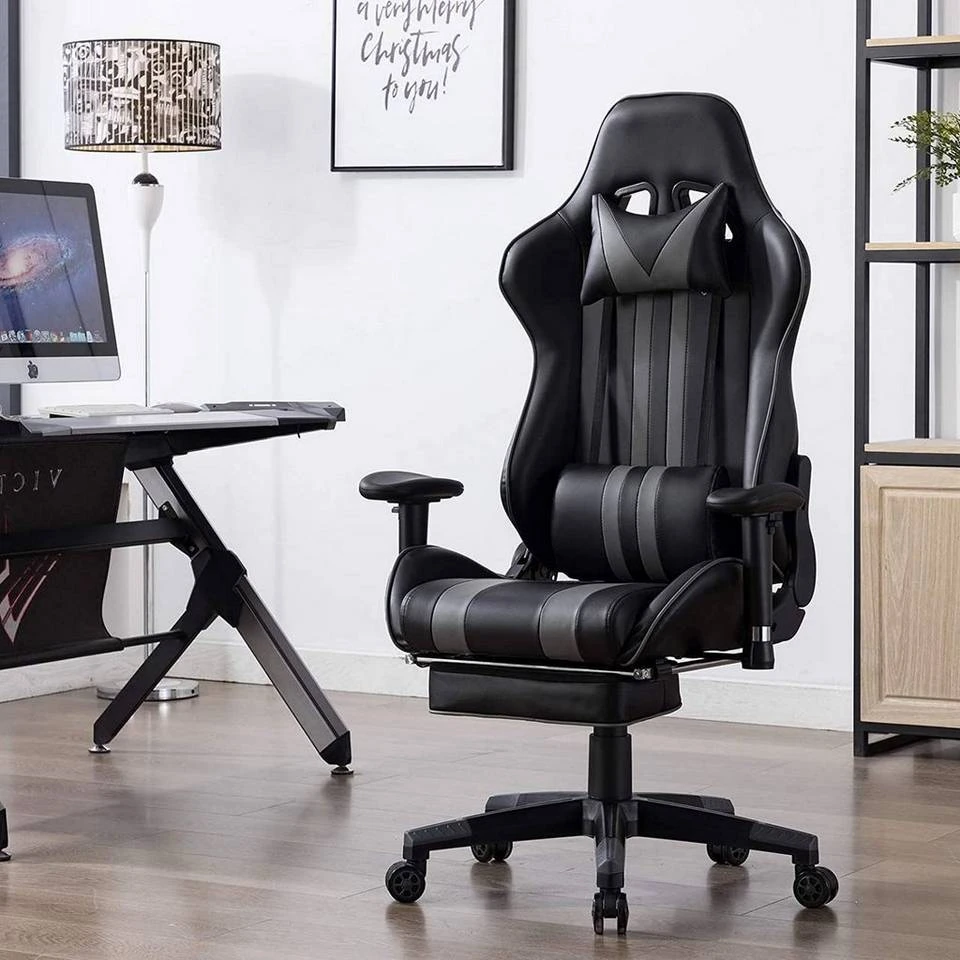 EUGAD Gaming-Stuhl (1 Stück), mit Fußstütze Racing Stuhl Drehstuhl Bürostuhl Schreibtischstuhl PC Stuhl mit Wippfunktion Höhenverstellbar Kunstleder Weiß Grau, Rot, Weiß 18 EUGAD Gaming-Stuhl (1 Stück), mit Fußstütze Racing Stuhl Drehstuhl Bürostuhl Schreibtischstuhl PC Stuhl mit Wippfunktion Höhenverstellbar Kunstleder Weiß Grau, Rot, Weiß – Bild 18