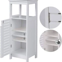 EUGAD Badkommode (1 St), Badschrank Badregal Nachttisch Nachtkommode Eckschrank Eckkommode Medizinschrank Holz, weiß 30x30x78cm -Eugad Möbel Einkaufen eeca3769 0d59 4cad 9827 14327a93da97