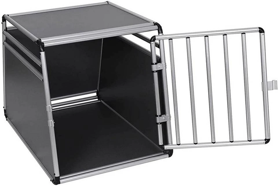 EUGAD Tiertransportbox, Hundetransportbox Alu Hundebox Reisebox Autobox für Husky Samojede Weimaraner Labrador Golden Retriever 90 x 65 x 69 cm XXL Schwarz Grau 6 EUGAD Tiertransportbox, Hundetransportbox Alu Hundebox Reisebox Autobox für Husky Samojede Weimaraner Labrador Golden Retriever 90 x 65 x 69 cm XXL Schwarz Grau – Bild 6