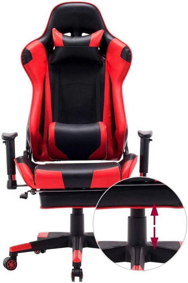 EUGAD Gaming Chair, Bürostuhl Schreibtischstuhl, Kunstleder, mit Ledenkissen Kopfstütze einstellbaren Armlehnen Weiß Grau, Rot, Weiß 18 EUGAD Gaming Chair, Bürostuhl Schreibtischstuhl, Kunstleder, mit Ledenkissen Kopfstütze einstellbaren Armlehnen Weiß Grau, Rot, Weiß – Bild 18