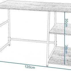 EUGAD Schreibtisch (1-St), Computertisch Bürotisch mit Ablage, 120x60x76cm, Holz Vintage -Eugad Möbel Einkaufen f05296f5 7e69 528c bbb9 3b97a18afbc3