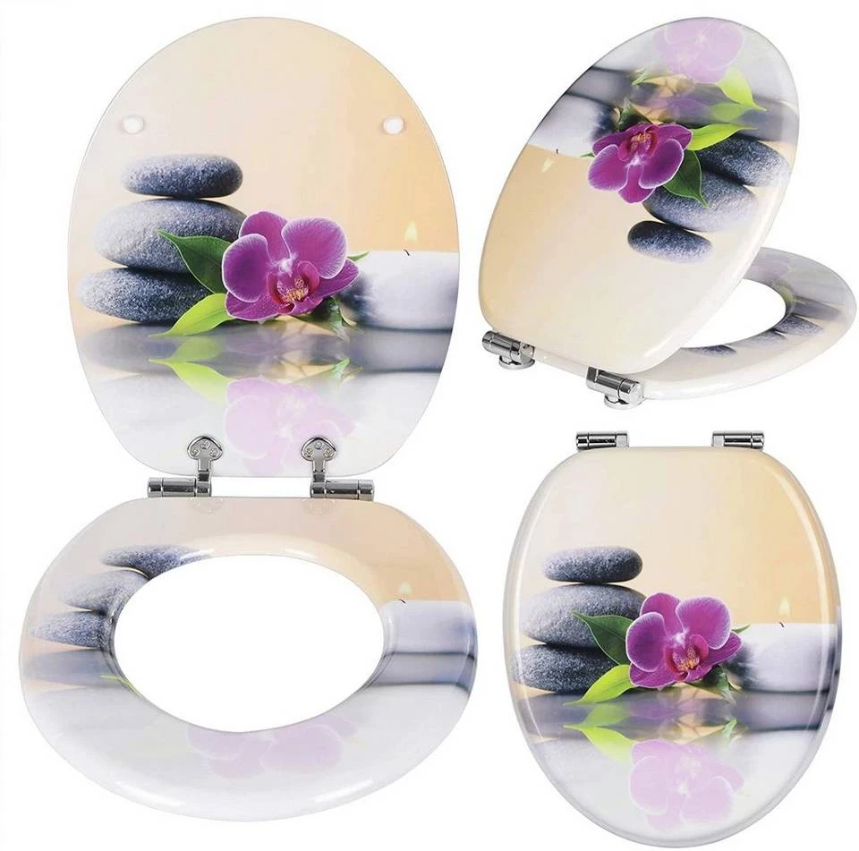 EUGAD WC-Sitz (1-St), Toilettensitz, WC Sitz mit Absenkautomatik, MDF, Holz, Softclose Scharnier Grüne Blätter, Holzfarbe, Lilie, Seestern, Seestern Am Strand, Seestern Sonnenuntergang, Stone, Lila Blume und Stones 23 EUGAD WC-Sitz (1-St), Toilettensitz, WC Sitz mit Absenkautomatik, MDF, Holz, Softclose Scharnier Grüne Blätter, Holzfarbe, Lilie, Seestern, Seestern Am Strand, Seestern Sonnenuntergang, Stone, Lila Blume und Stones – Bild 23