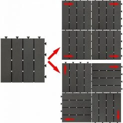EUGAD WPC-Fliesen, 22 Stück WPC Terrassenfliesen in T-Form 30x30cm Dunkelgrau Anthrazit, Braun, Hellgrau 34 EUGAD WPC-Fliesen, 22 Stück WPC Terrassenfliesen in T-Form 30x30cm Dunkelgrau Anthrazit, Braun, Hellgrau -Eugad Möbel Einkaufen f287e0b4 808f 578a 8aa1 a8623aab9b9c