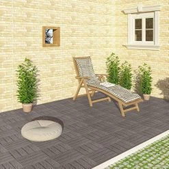 EUGAD WPC-Fliesen, 22 Stück WPC Terrassenfliesen 30x30cm Holzstruktur Coffee Anthrazit, Dunkelgrau, Hellgrau -Eugad Möbel Einkaufen f2d98666 a541 572a a628 1e26a9858b1b