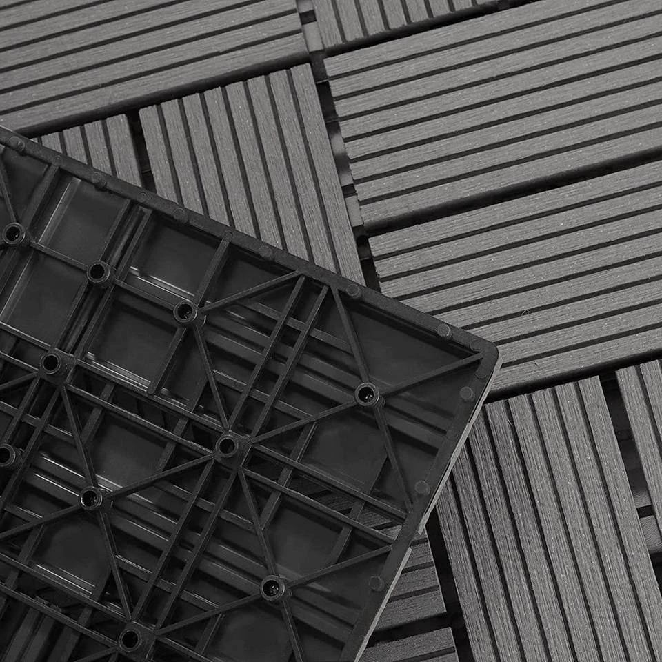 EUGAD WPC-Fliesen, 22 Stück WPC Terrassenfliesen Klickfliesen 30x30cm Coffee Anthrazit, Dunkelgrau, Hellgrau 12 EUGAD WPC-Fliesen, 22 Stück WPC Terrassenfliesen Klickfliesen 30x30cm Coffee Anthrazit, Dunkelgrau, Hellgrau – Bild 12