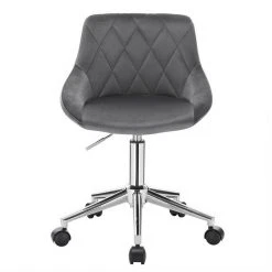 EUGAD Schreibtischstuhl (1 Stück), Bürohocker Rollhocker mit Rollen, Samt, höhenverstellbar, Rosa Dunkellgrau, Hellgrau -Eugad Möbel Einkaufen f4bf6824 f77a 49a2 8cbd 646dd32f138b