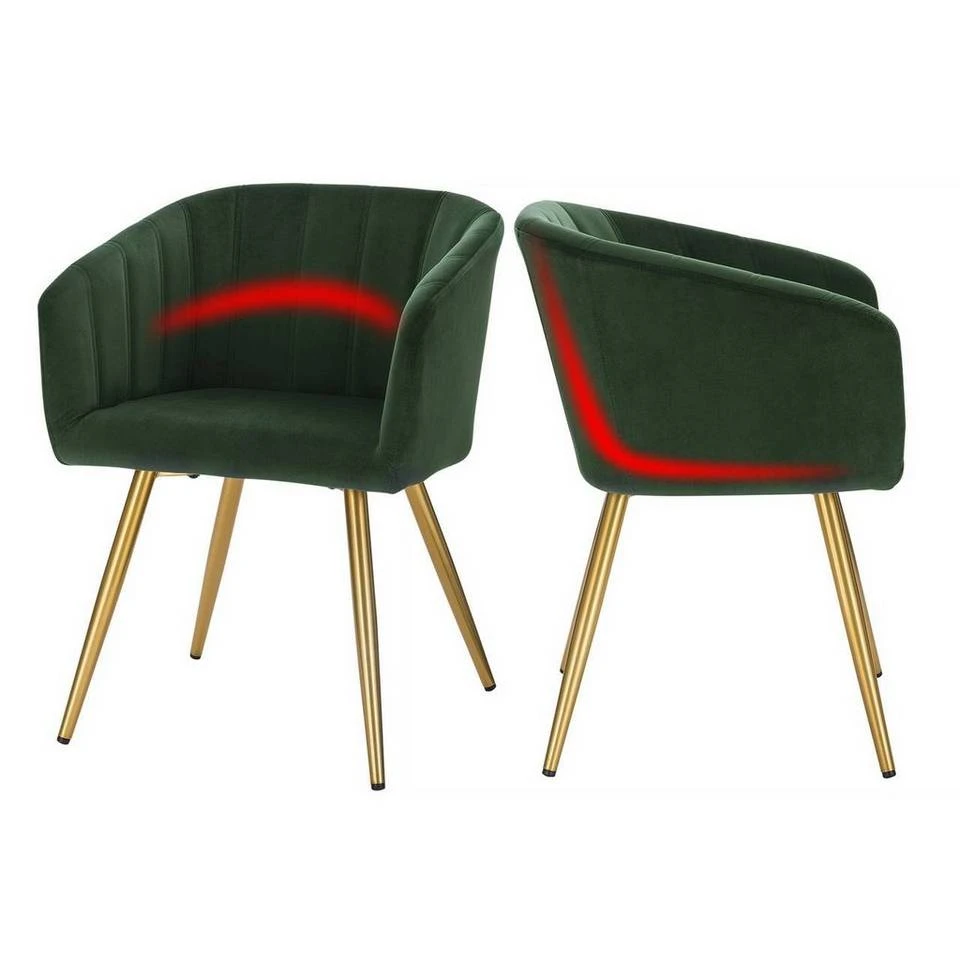 EUGAD Esszimmerstuhl (4 Stück), 4er-Set Esszimmerstuhl Polsterstuhl aus Samt Dunkelgrün Dunkelgrau, Dunkelgrün, Rosa, Schwarz 9 EUGAD Esszimmerstuhl (4 Stück), 4er-Set Esszimmerstuhl Polsterstuhl aus Samt Dunkelgrün Dunkelgrau, Dunkelgrün, Rosa, Schwarz – Bild 9