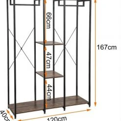 EUGAD Kleiderständer, Wäscheständer Garderobenständer mit Ablage Schwarzrohre und Eiche Platte Schwarz-Hell Eiche, Schwarz-Vintage, Wei&szlig;-Eiche -Eugad Möbel Einkaufen f6535792 c72e 59dc bb35 5e766d0fe329