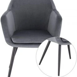 EUGAD Polsterstuhl (1 Stück), Küchenstuhl Samt Stuhl Sessel mit Armlehne, Metallbeine, für Esszimmer Wohnzimmer, Schwarz Dunkelgrau 50 EUGAD Polsterstuhl (1 Stück), Küchenstuhl Samt Stuhl Sessel mit Armlehne, Metallbeine, für Esszimmer Wohnzimmer, Schwarz Dunkelgrau -Eugad Möbel Einkaufen f6c63026 6e30 49ca 858b 892b174ba4a8