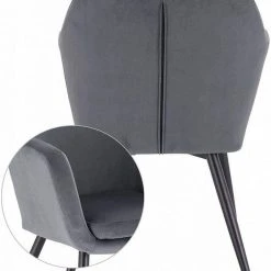 EUGAD Polsterstuhl (1 Stück), Küchenstuhl Samt Stuhl Sessel mit Armlehne, Metallbeine, für Esszimmer Wohnzimmer, Schwarz Dunkelgrau 43 EUGAD Polsterstuhl (1 Stück), Küchenstuhl Samt Stuhl Sessel mit Armlehne, Metallbeine, für Esszimmer Wohnzimmer, Schwarz Dunkelgrau -Eugad Möbel Einkaufen f79d6c97 601e 577d 994e b2755d9bc3bc