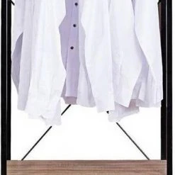 EUGAD Kleiderständer, Garderobenständer mit 2 Ablagen Holz Metall Schwarz-Hell Eiche Schwarz-Vintage, Weiß-Eiche -Eugad Möbel Einkaufen f7cd5bcc c349 5b22 987b c031033b3219