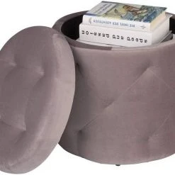 EUGAD Sitzhocker, Sitztruhe mit Stauraum, Sitz rund mit Deckel, Samt, ca.27L, Rosa Dunkelgrau, Hellgrau -Eugad Möbel Einkaufen f808c965 d6f9 5529 bff5 6d2847705f15