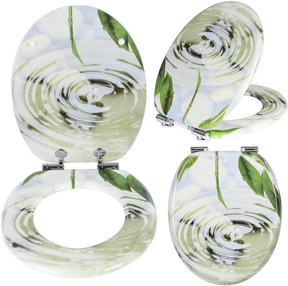 EUGAD WC-Sitz (1-St), Toilettensitz, WC Sitz mit Absenkautomatik, MDF, Holz, Softclose Scharnier Grüne Blätter, Holzfarbe, Lilie, Seestern, Seestern Am Strand, Seestern Sonnenuntergang, Stone, Lila Blume und Stones 3 EUGAD WC-Sitz (1-St), Toilettensitz, WC Sitz mit Absenkautomatik, MDF, Holz, Softclose Scharnier Grüne Blätter, Holzfarbe, Lilie, Seestern, Seestern Am Strand, Seestern Sonnenuntergang, Stone, Lila Blume und Stones – Bild 3