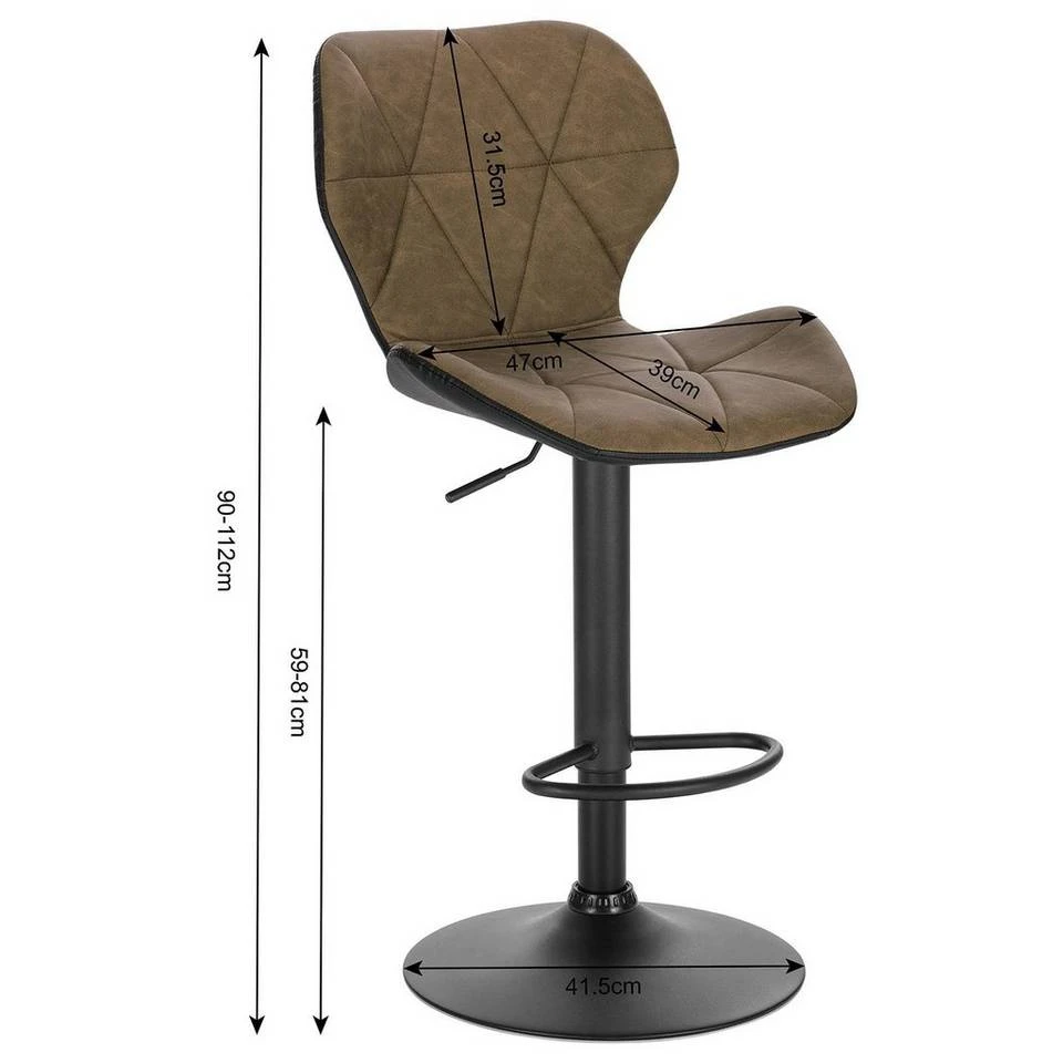 EUGAD Barhocker, 4er-Set mit Rückenlehne aus Kunstleder Metall Braun Anthrazit, Dunkelbraun, Grau 3 EUGAD Barhocker, 4er-Set mit Rückenlehne aus Kunstleder Metall Braun Anthrazit, Dunkelbraun, Grau – Bild 3