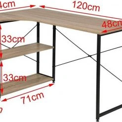 EUGAD Schreibtisch, PC-Tisch Bürotisch Arbeitstisch mit Bücherregal Holz 120x74x71,5 cm Hell Eiche Holz Vintage, Weiß+Hell Eiche 22 EUGAD Schreibtisch, PC-Tisch Bürotisch Arbeitstisch mit Bücherregal Holz 120x74x71,5 cm Hell Eiche Holz Vintage, Weiß+Hell Eiche -Eugad Möbel Einkaufen fc9a710e ab54 5da0 aa4f 226e2b19b318