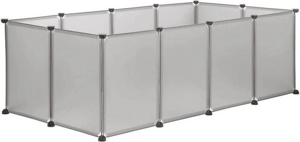 EUGAD Freigehege, Freigehege für Kaninchen Hasen Meerschweinchen Welpenauslauf DIY, 12 Platten 145 x 75 x 46 cm Grau, Schwarz, Transparent, Weiß 23 EUGAD Freigehege, Freigehege für Kaninchen Hasen Meerschweinchen Welpenauslauf DIY, 12 Platten 145 x 75 x 46 cm Grau, Schwarz, Transparent, Weiß – Bild 23