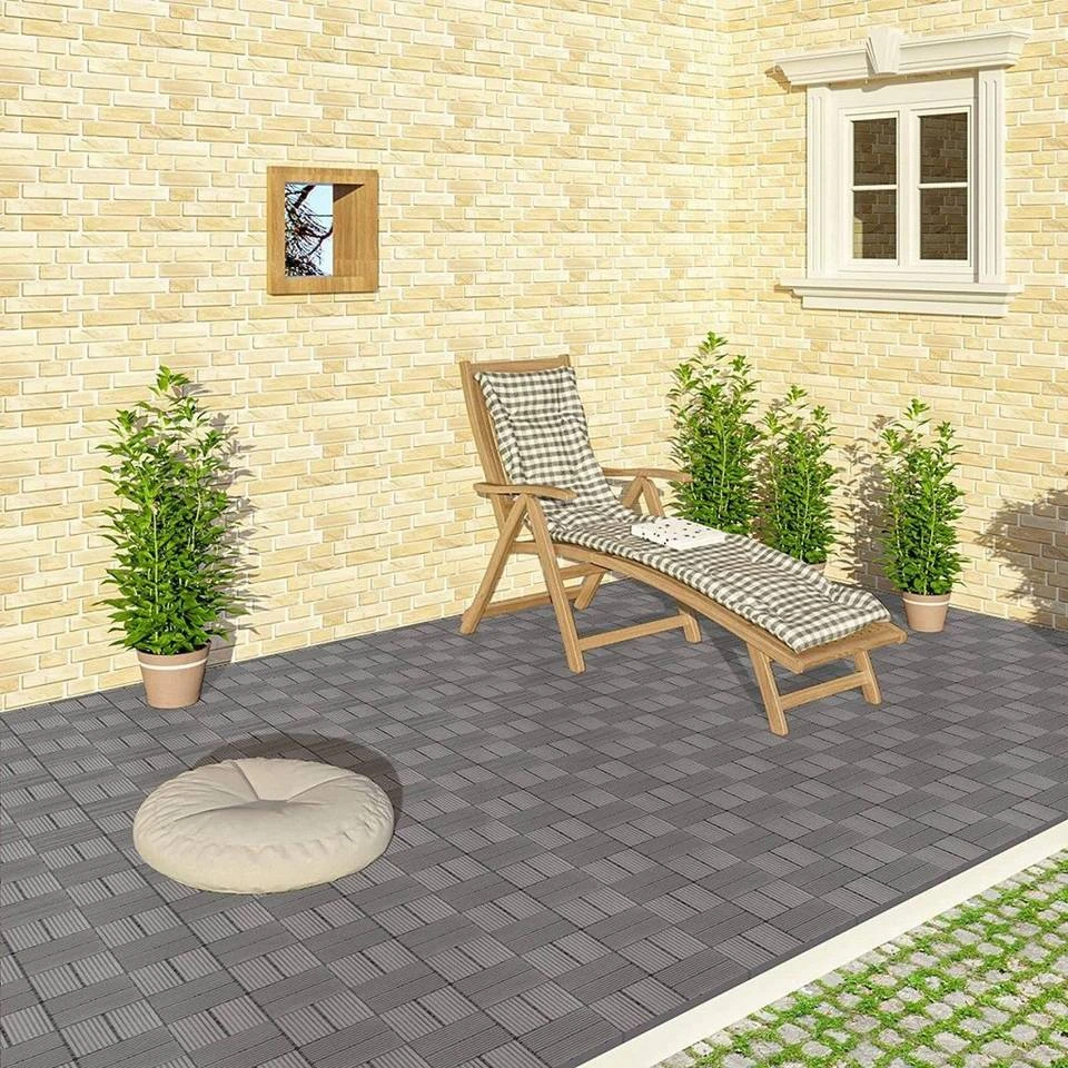 EUGAD WPC-Fliesen, 22 Stück WPC Terrassenfliesen Klickfliesen 30x30cm Coffee Anthrazit, Dunkelgrau, Hellgrau 25 EUGAD WPC-Fliesen, 22 Stück WPC Terrassenfliesen Klickfliesen 30x30cm Coffee Anthrazit, Dunkelgrau, Hellgrau – Bild 25