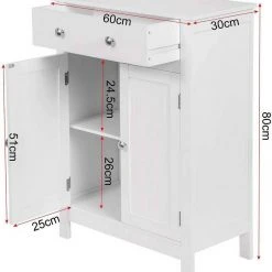 EUGAD Badkommode, Badezimmerschrank, 2 Türen, 1 Schubkasten, mit verstellbare Regalebene, MDF, Weiß -Eugad Möbel Einkaufen fdc08c1a c73e 5bf3 b258 fc7845f28e60