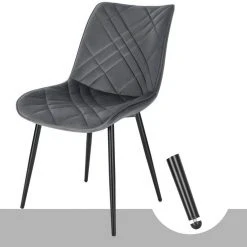 EUGAD Esszimmerstuhl (2 Stück), Küchenstuhl, Polsterstuhl Stuhl,Wohnzimmerstuhl ohne Armlehne, Metallbeine, Samt, Hellgrau Dunkelgrau, Schwarz -Eugad Möbel Einkaufen ff10d743 b11c 4f24 b0ea cb6c7ae2cb26