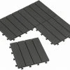 EUGAD WPC-Fliesen, 22 Stück WPC Terrassenfliesen in T-Form 30x30cm Dunkelgrau Anthrazit, Braun, Hellgrau